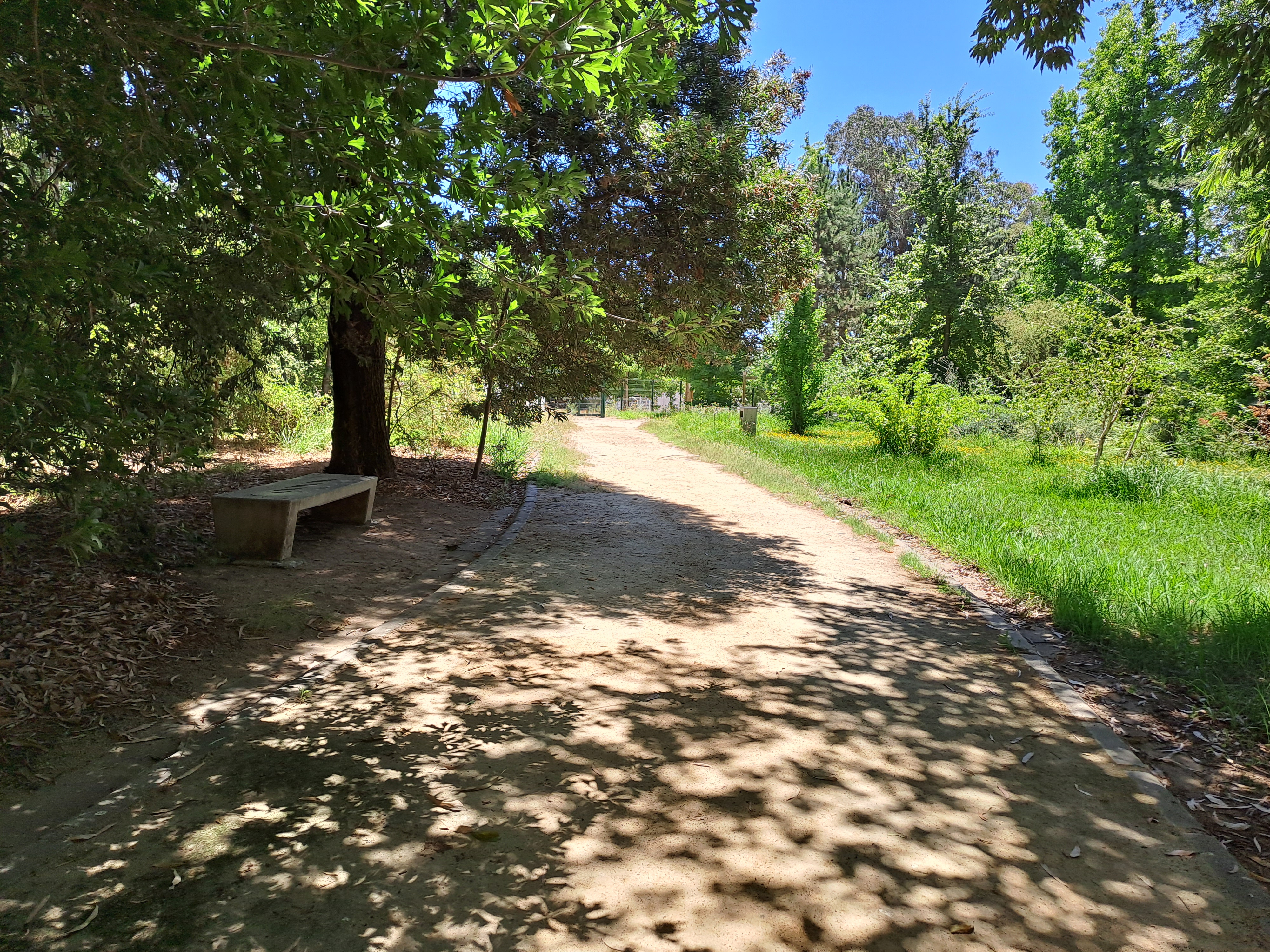 Fotografía del sendero con sectores sombreados